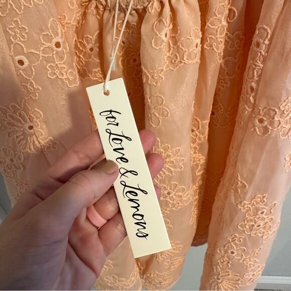 NWT For Love & Lemons Peach Pink Floral Bustier Mini Dress XS - Picture 8 of 14